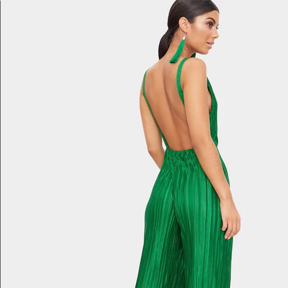 Used green plunging jumpsuit (only worn once)